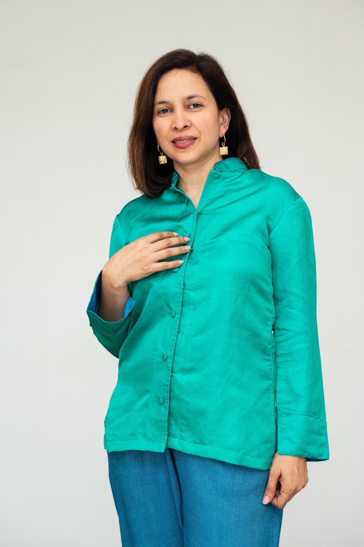 Green Modal Silk Jacket