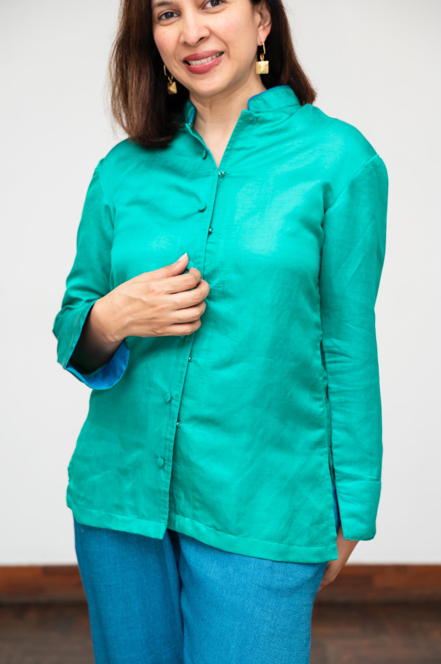 Green Modal Silk Jacket