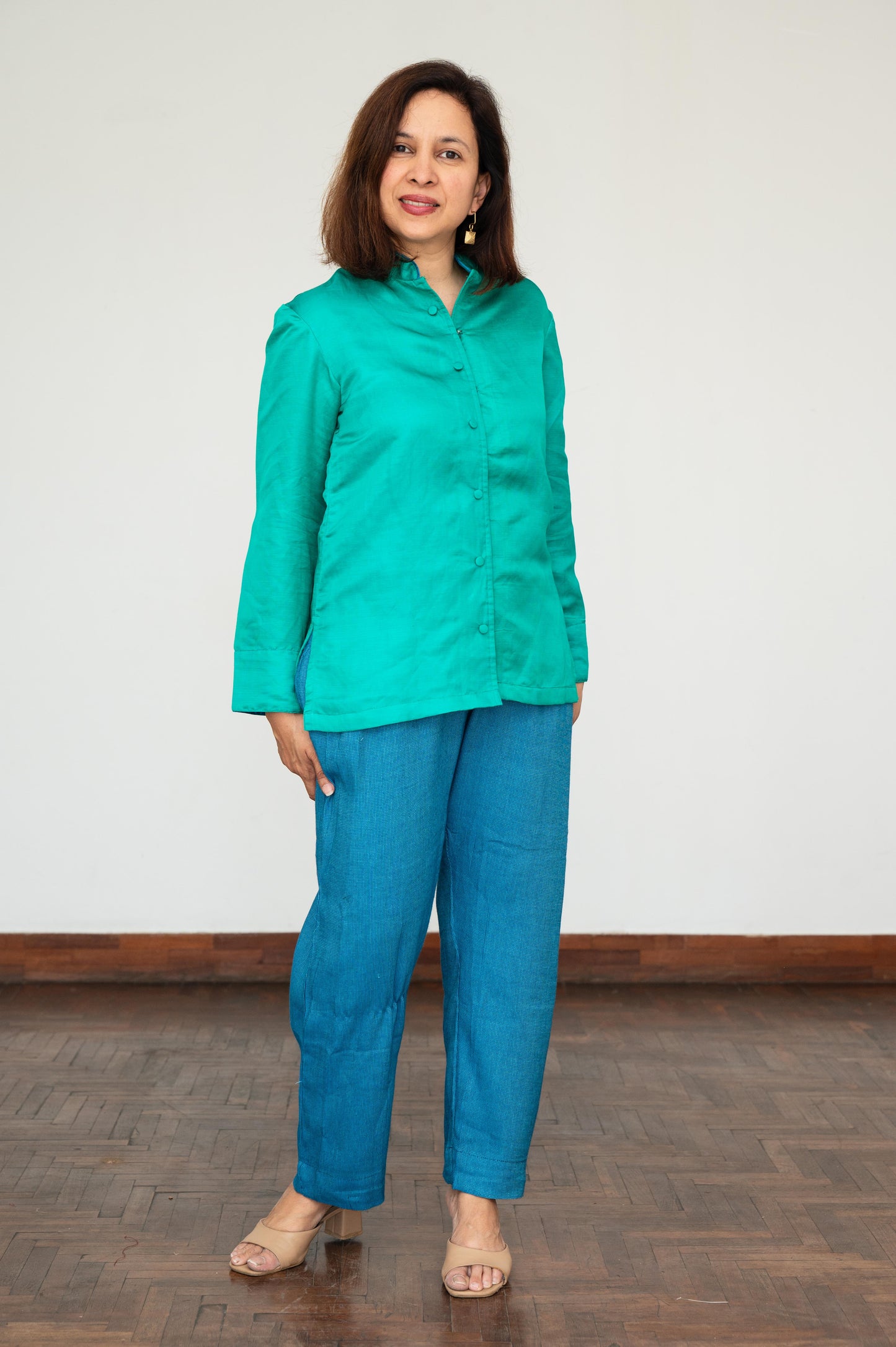 Green Modal Silk Jacket
