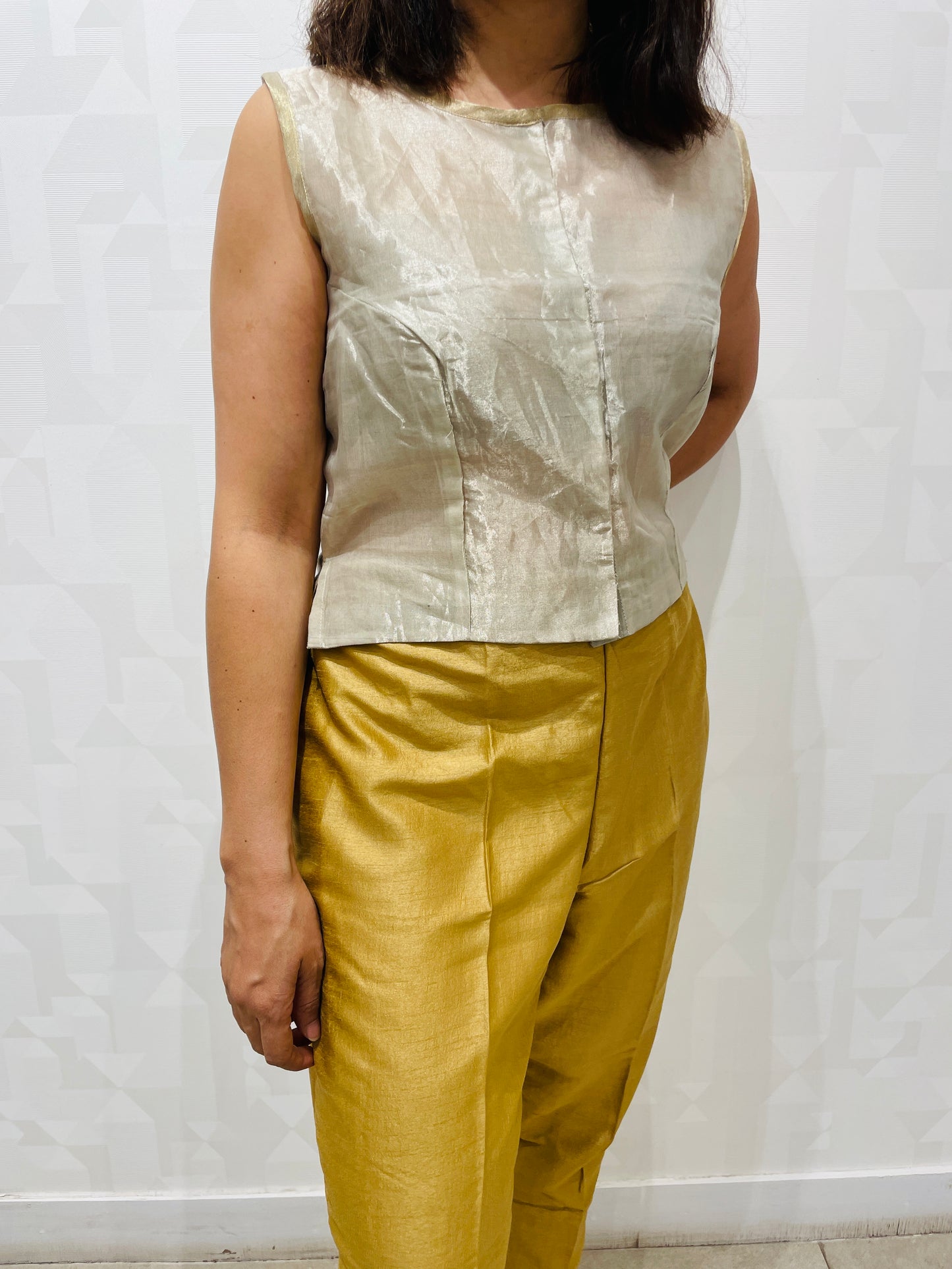 silver tissue blouse
