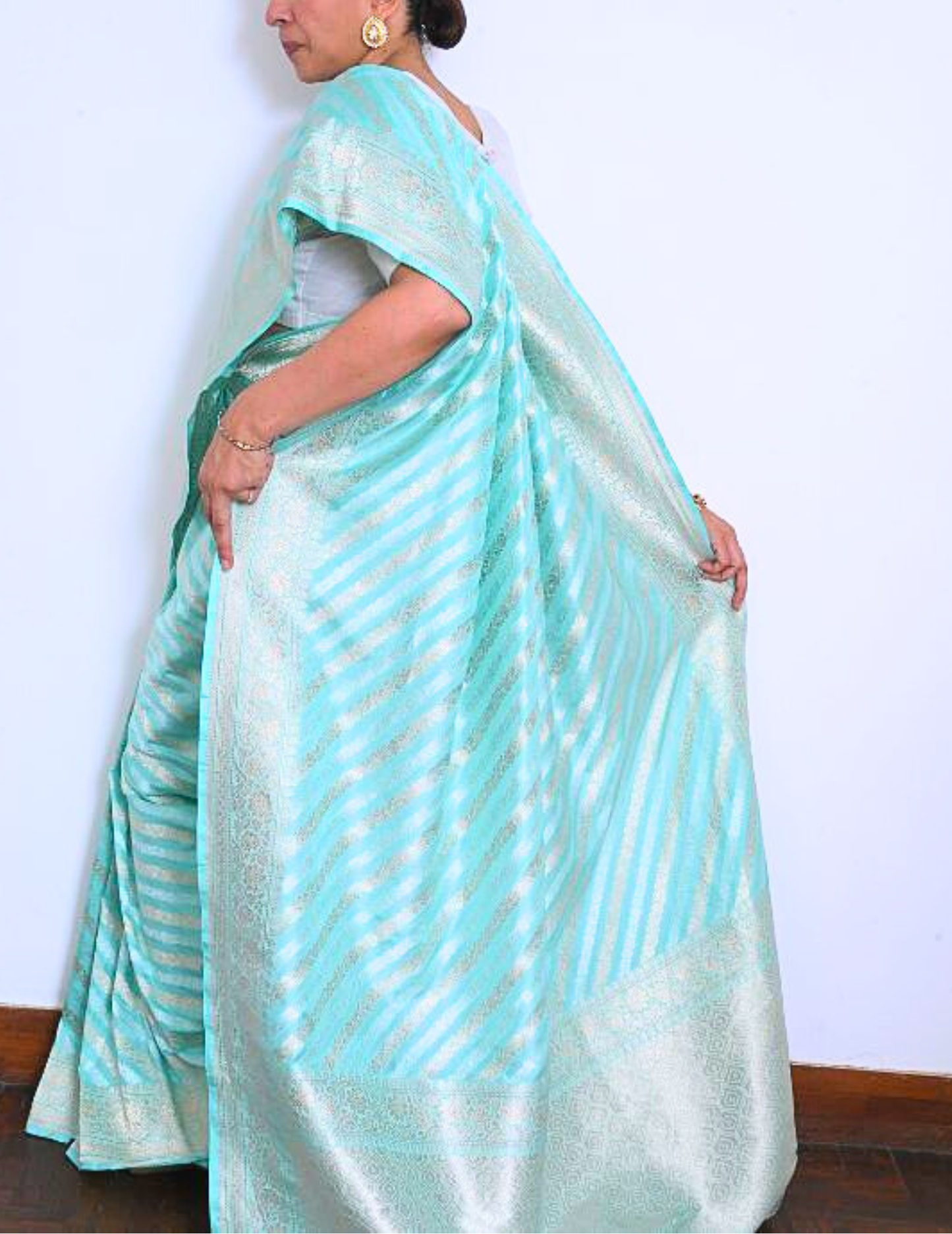 Blue Silk Banarasi Saree