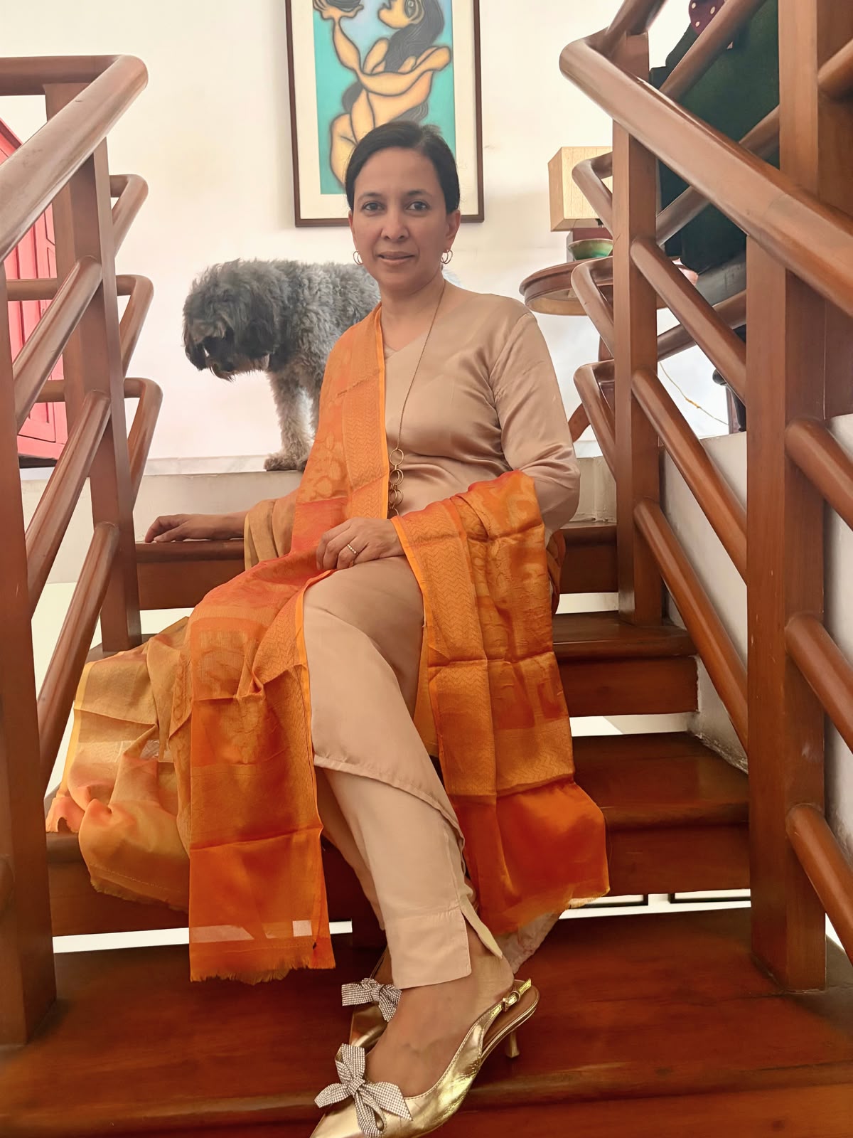 Orange Banarasi Georgette Dupatta