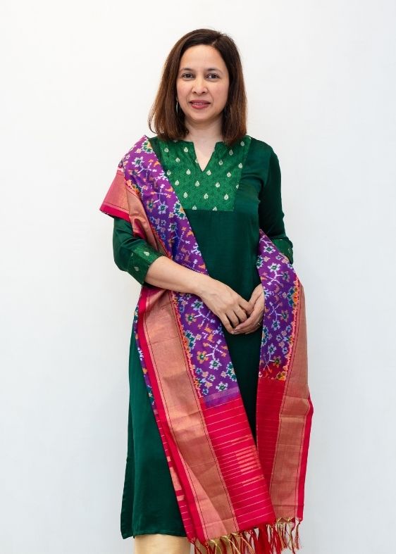 Purple Silk Ikat Dupatta