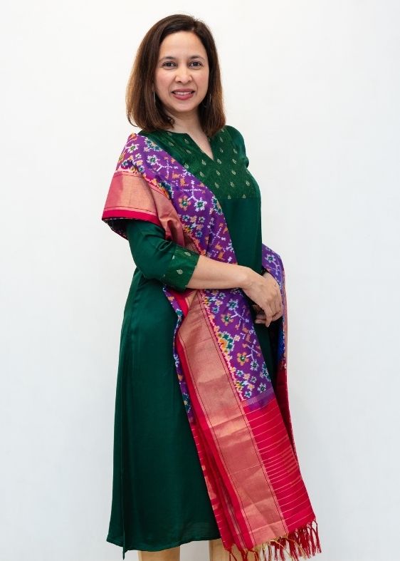Purple Silk Ikat Dupatta
