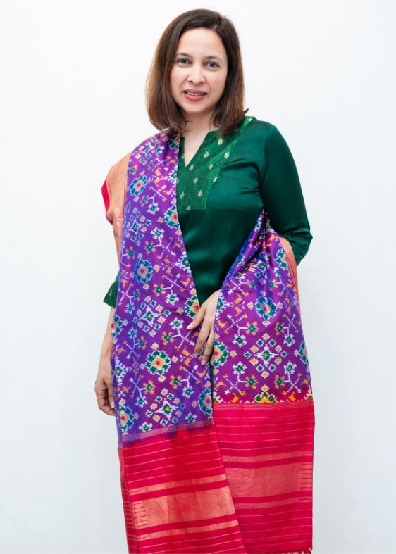 Purple Silk Ikat Dupatta