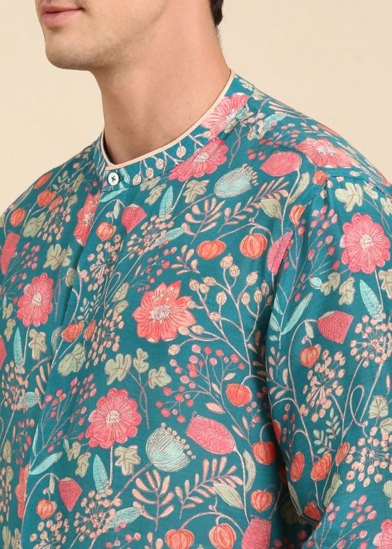 Turquoise Blue Muslin Shirt - MM0844