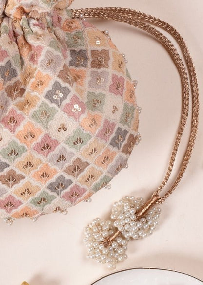 AZA PASTEL POTLI-WHITE