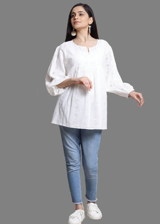 White Embroidery Top - SS 2407