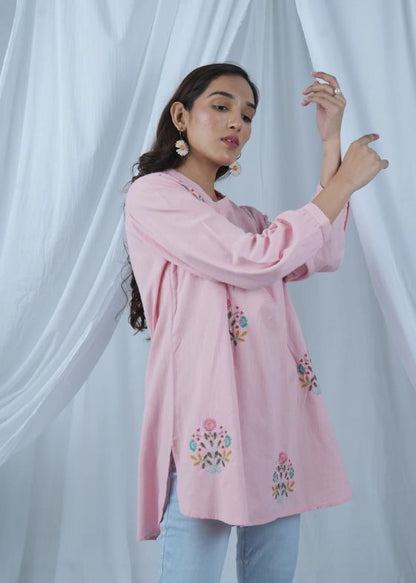 Pink embroidery Tunic-SS 2444