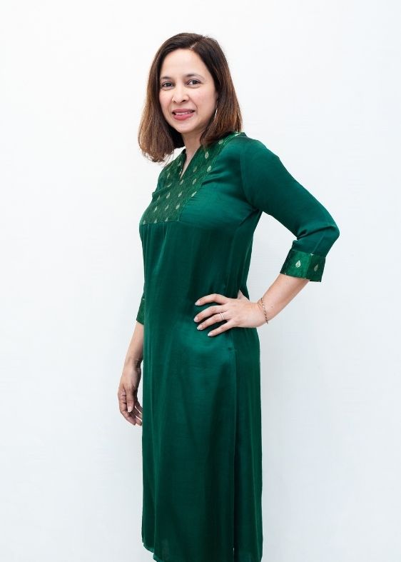 Green Brocade Long Kurta