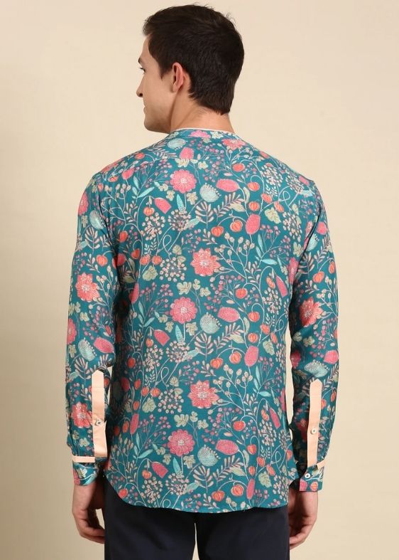 Turquoise Blue Muslin Shirt - MM0844