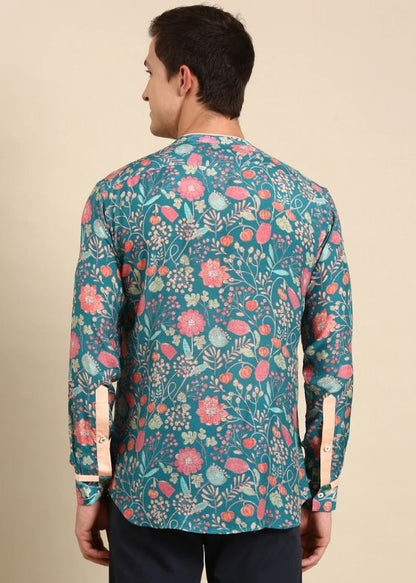 Turquoise Blue Muslin Shirt - MM0844