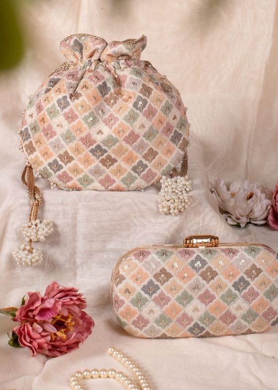 AZA PASTEL POTLI-WHITE