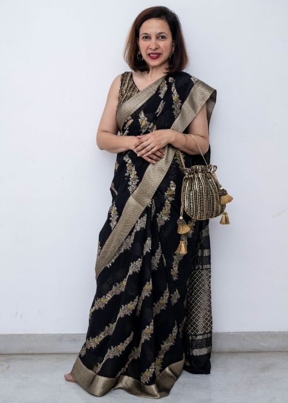 Antique Black Embroidered Potli - AM-PT-0225-0003