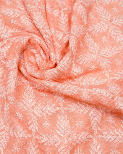 Peach Chikankari Kota Dupatta