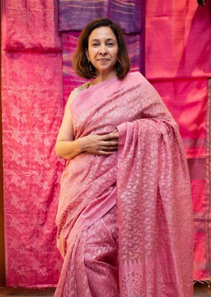 Pink Pratyusha Banarasi Cutwork Saree