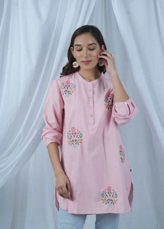 Pink embroidery Tunic-SS 2444