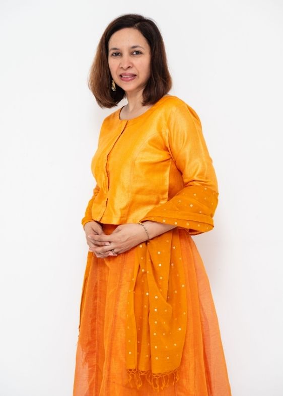 Golden Orange Silk Blouse