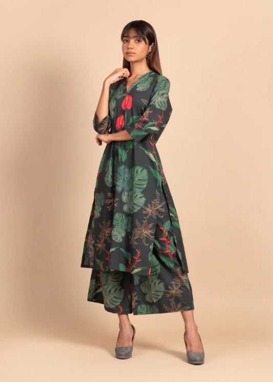 Anthurium Print Kurta Set