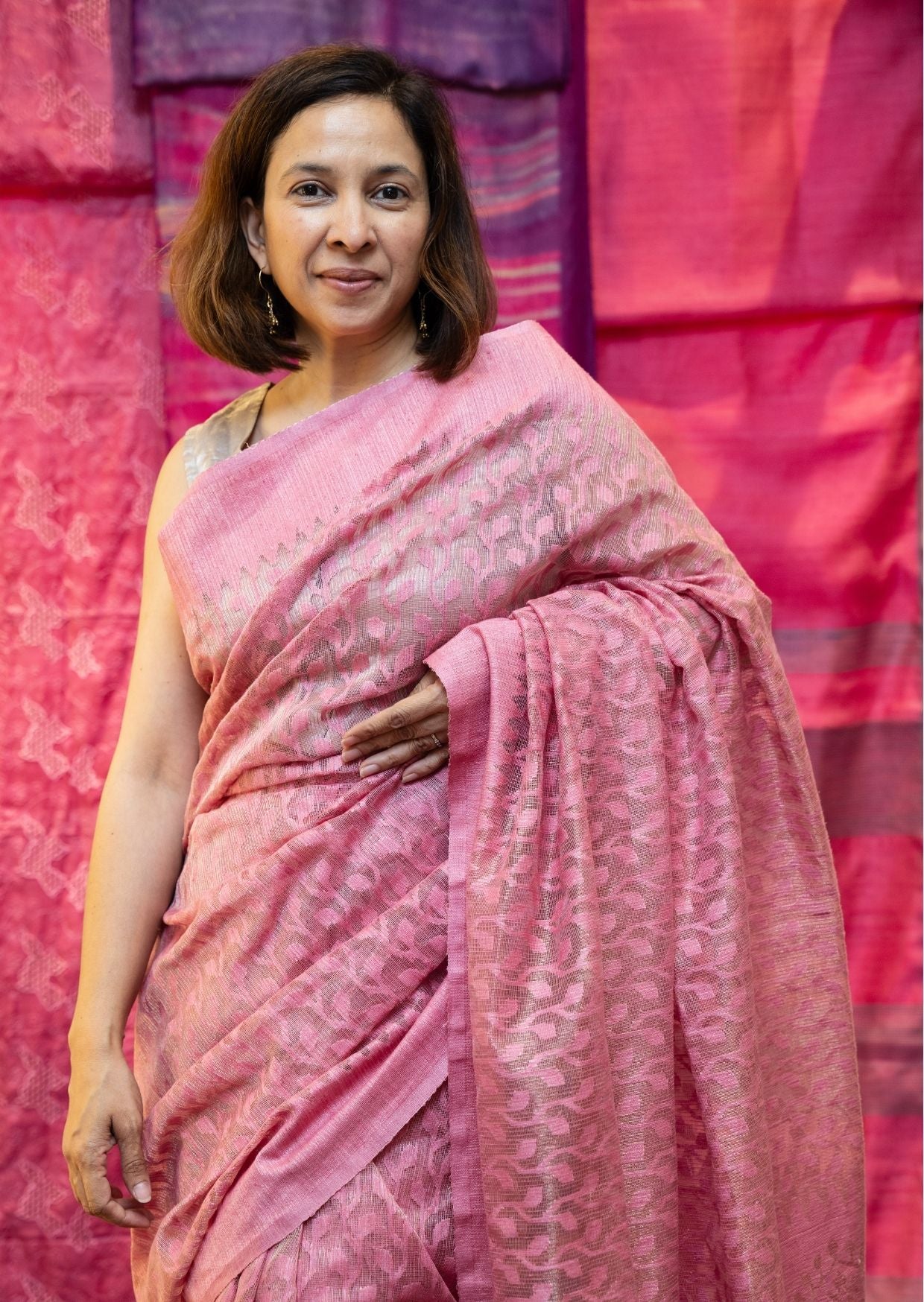 Pink Pratyusha Banarasi Cutwork Saree
