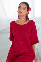 Deep Crimson Monofloral Co-Ord Set