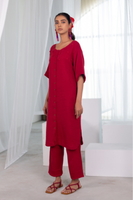 Deep Crimson Monofloral Co-Ord Set