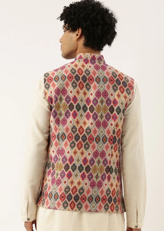 Printed Chanderi Jacket - MMWC0148