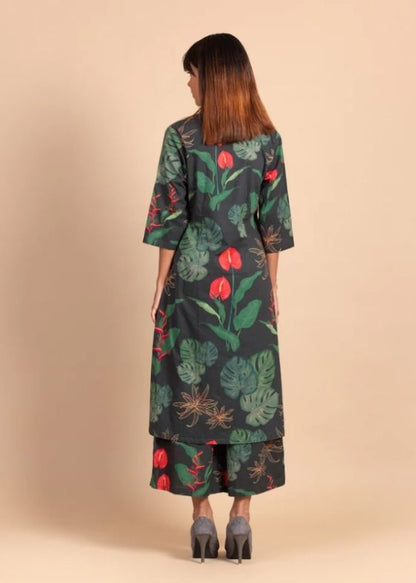Anthurium Print Kurta Set