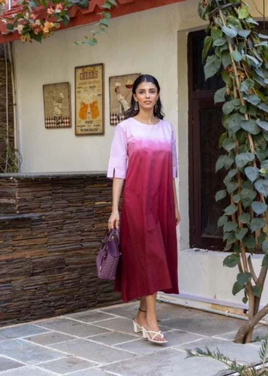 Long ombre Dress- Wine