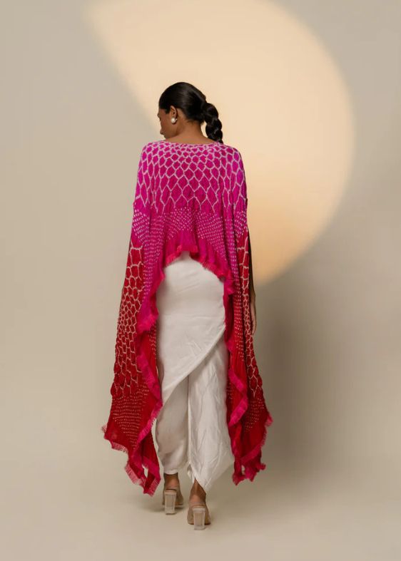 Fringe Cape- Pink