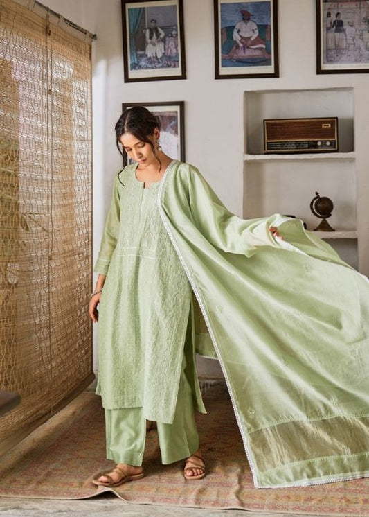 Green Silk Suit