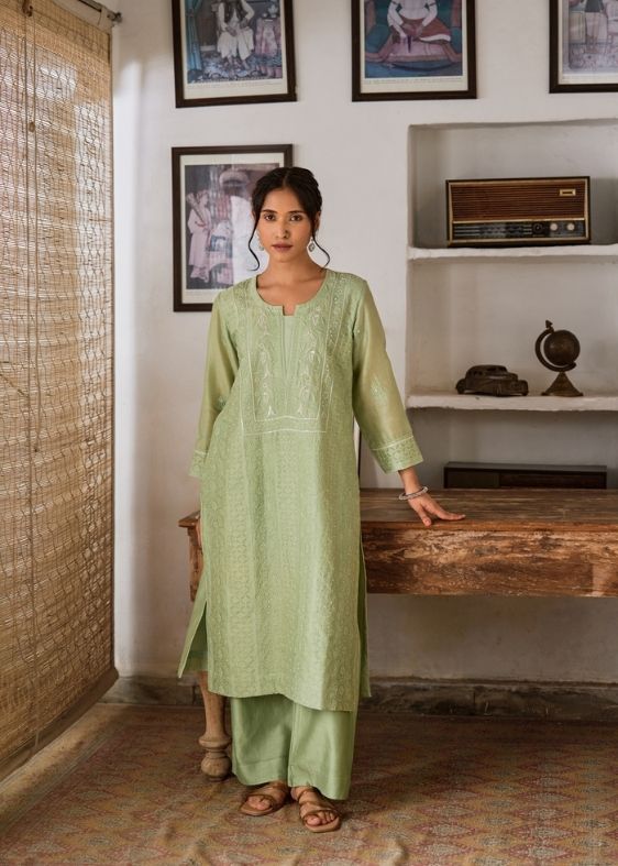 Green Silk Suit