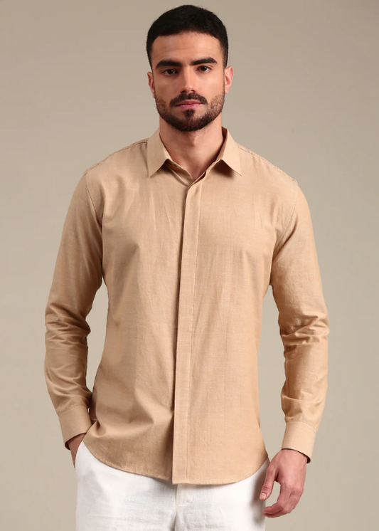 Beige Cotton Shirt