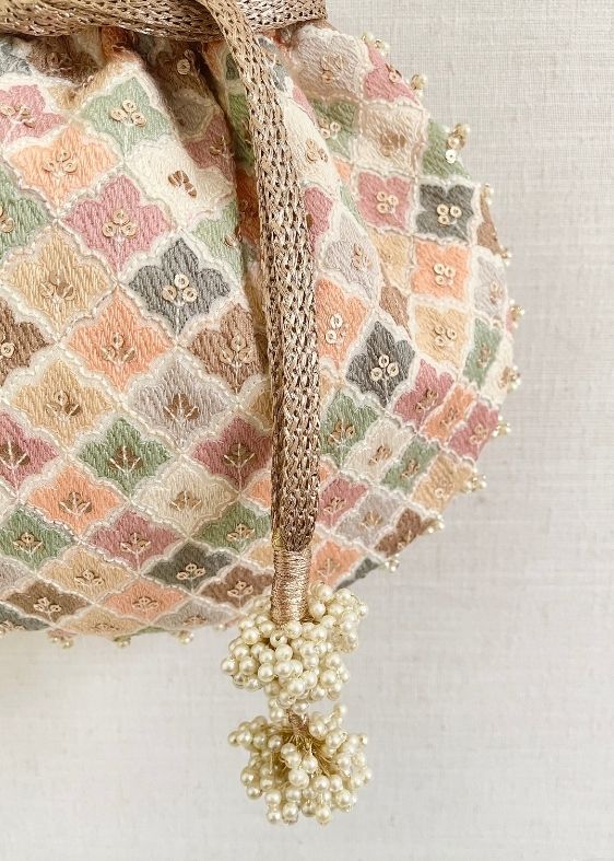 AZA PASTEL POTLI-WHITE