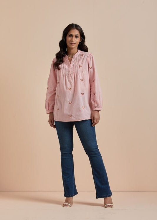 Pink Embroidery Top- SS 2409