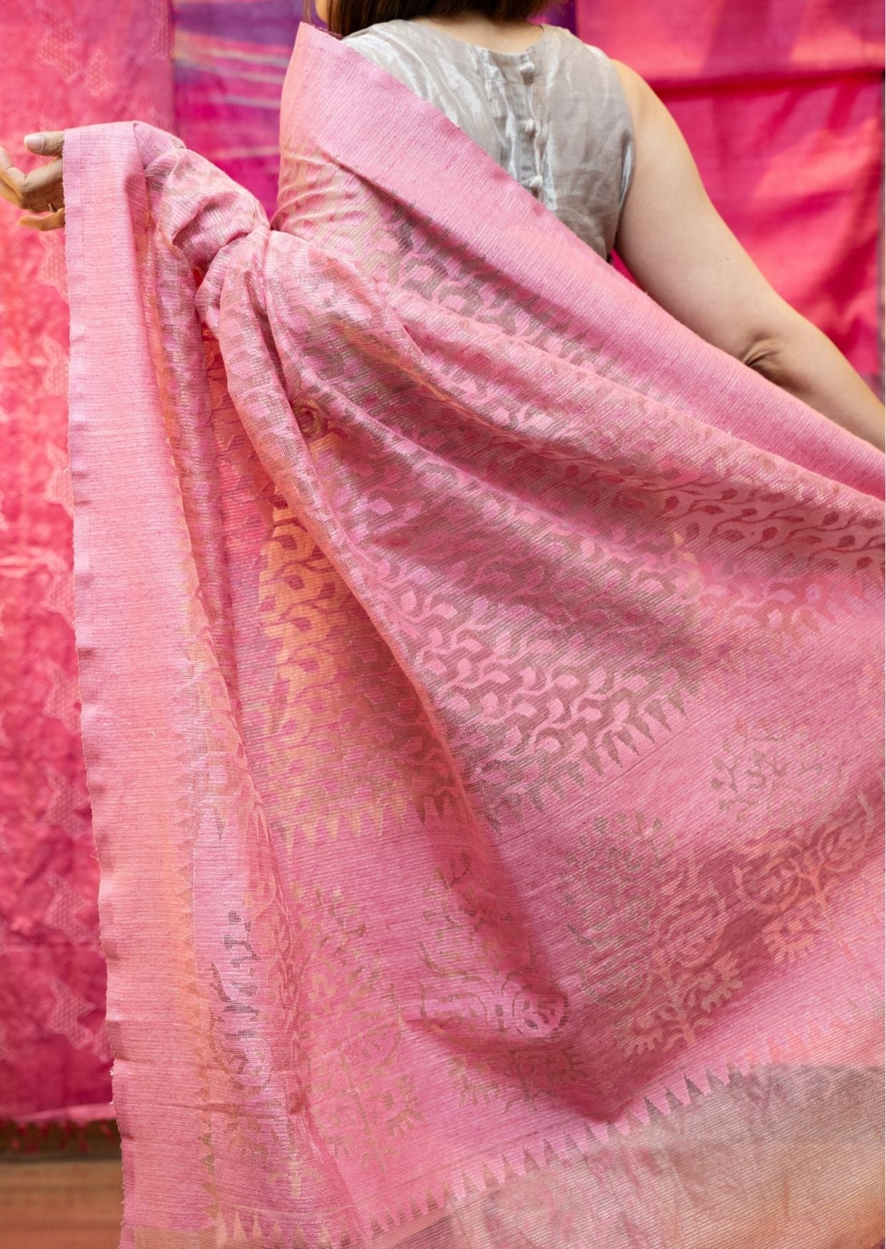 Pink Pratyusha Banarasi Cutwork Saree