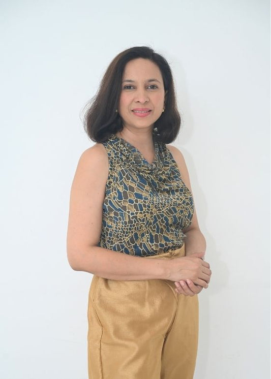 Cowl Blue printed blouse