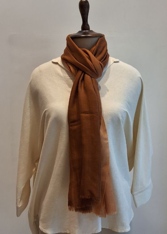 Brown and Orange Shaded Cashmersilk Stole