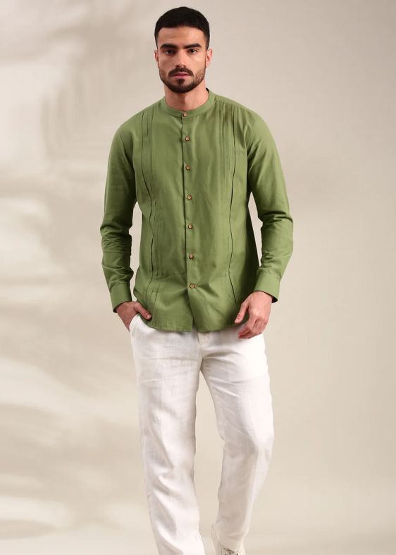 Green Cotton Shirt - MM0889