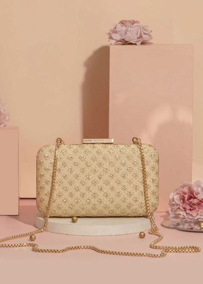 Inaya box Clutch Gold - AM- BC-0524-0002