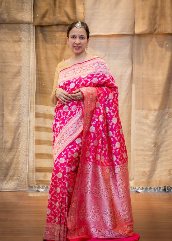 Pink Banarasi Saree