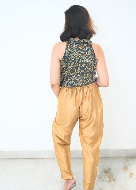 Cowl Blue printed blouse