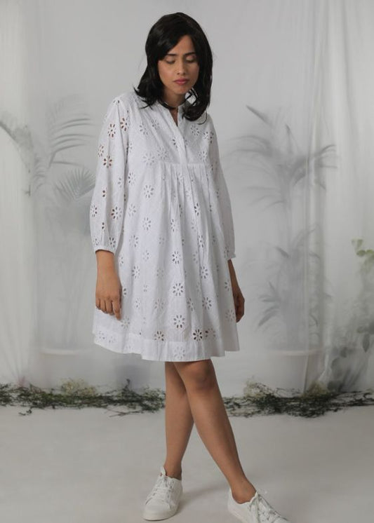 White Embridery Dress- SS 24128