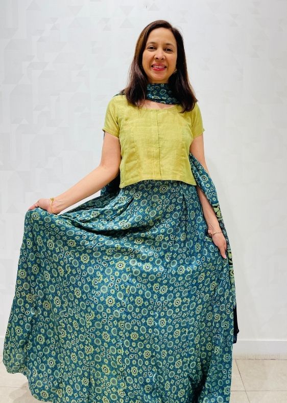 Green silk Tissue Blouse