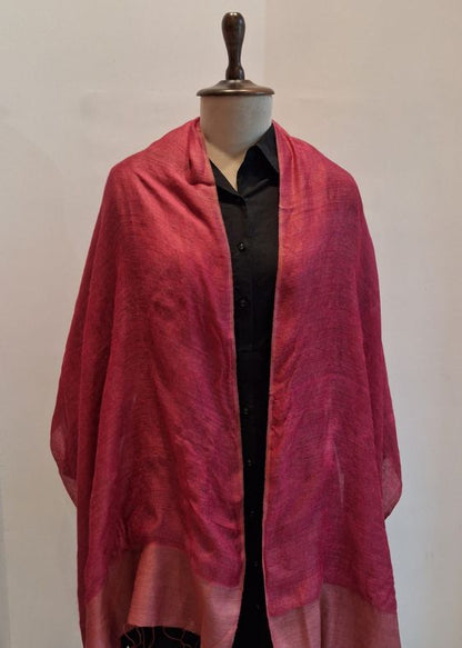 Rust Red Silk Cotton Stole