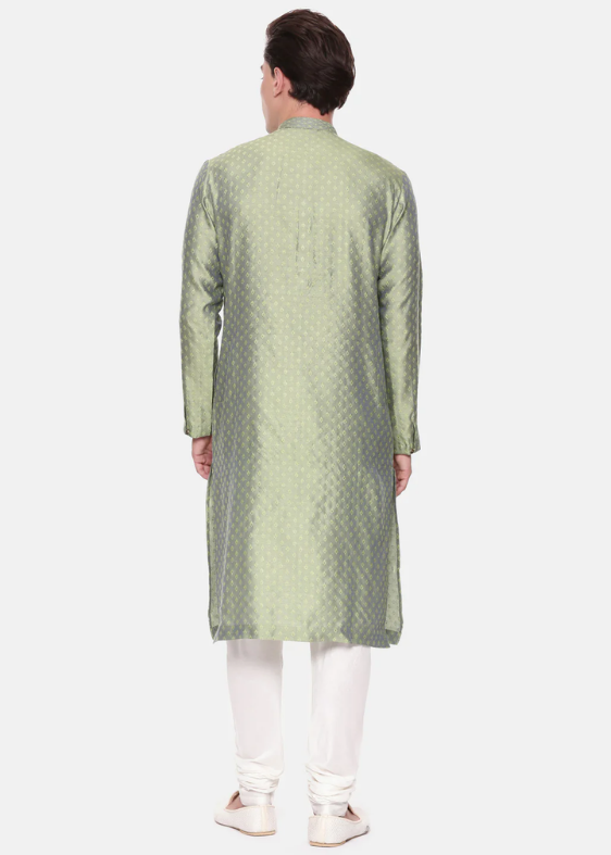 Green Jaquard Kurta Set