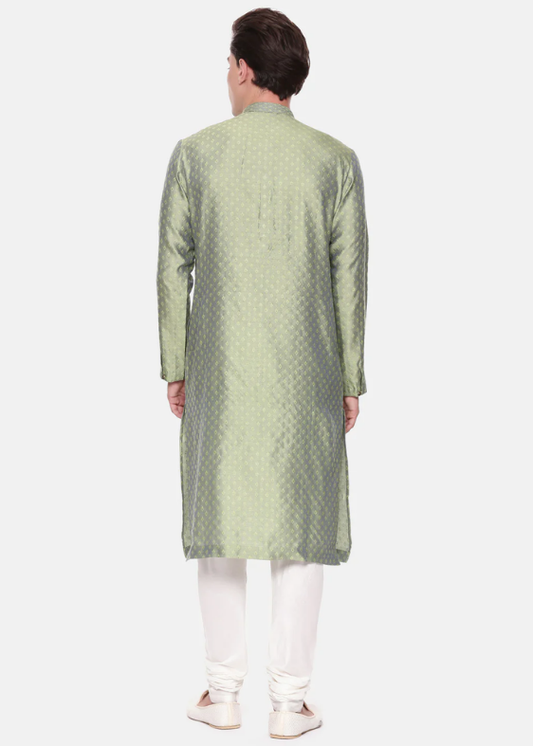 Green Jaquard Kurta Set