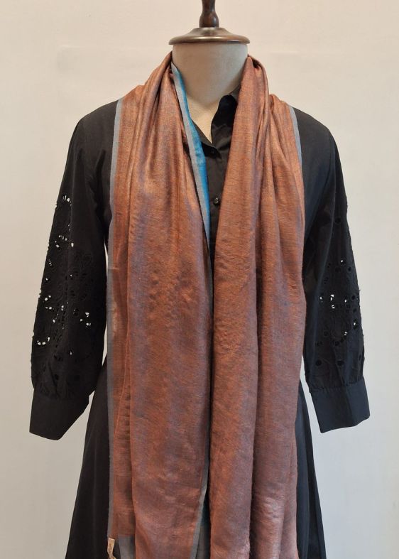 Brown Silk Cotton Stole