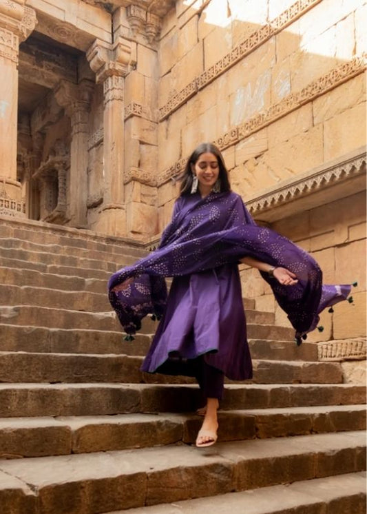 Purple Grape Kurta Set with Dupatta