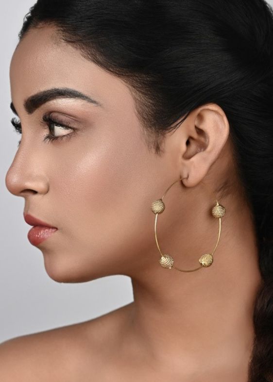 Round circle beads earrings